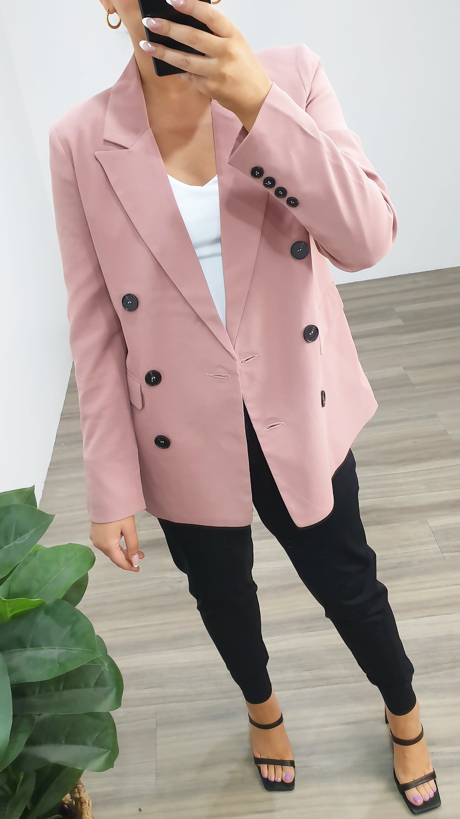 Jordana Double Breasted Blazer Dusty Pink – MintFashionBoutique