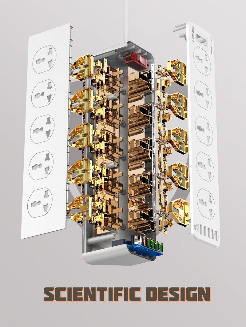 LDNIO - Regleta de 10 enchufes + 4 USB PD 20W SC10610