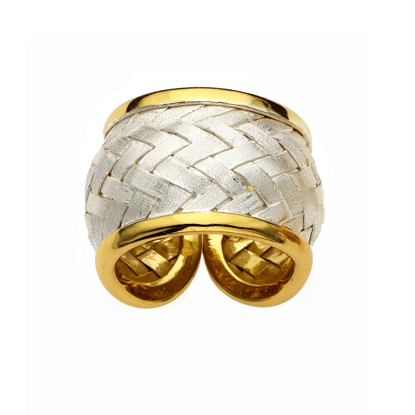 Rebecca Sloane Gold Plated Sterling Silver Woven Basketweave Ring