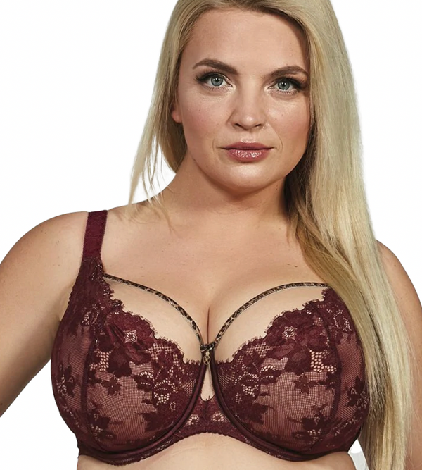 Plus Size Bra with Preformed Large Cups for Large Breasts - Krisline  Fortuna Black