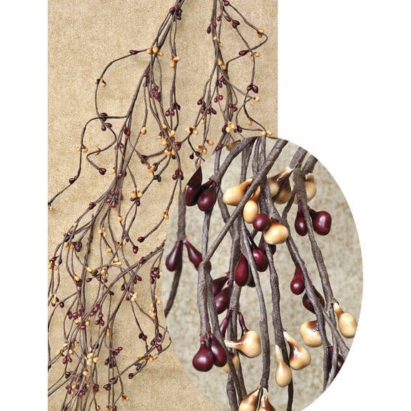 Factory Direct Craft Rusty Star and Burgundy PIP Berry Garland