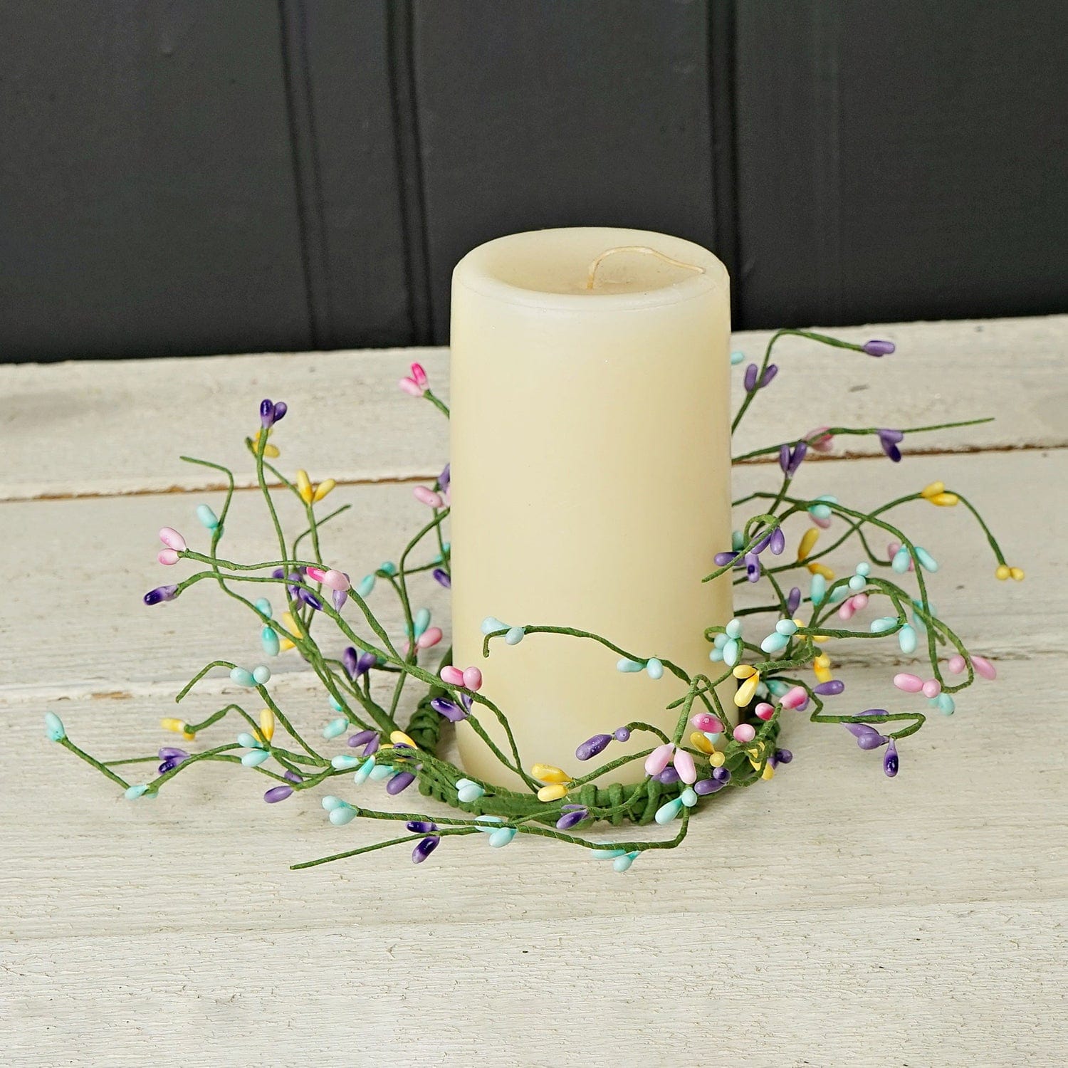 pip berry happy spring candle ring wreath 3 5 inner diameter