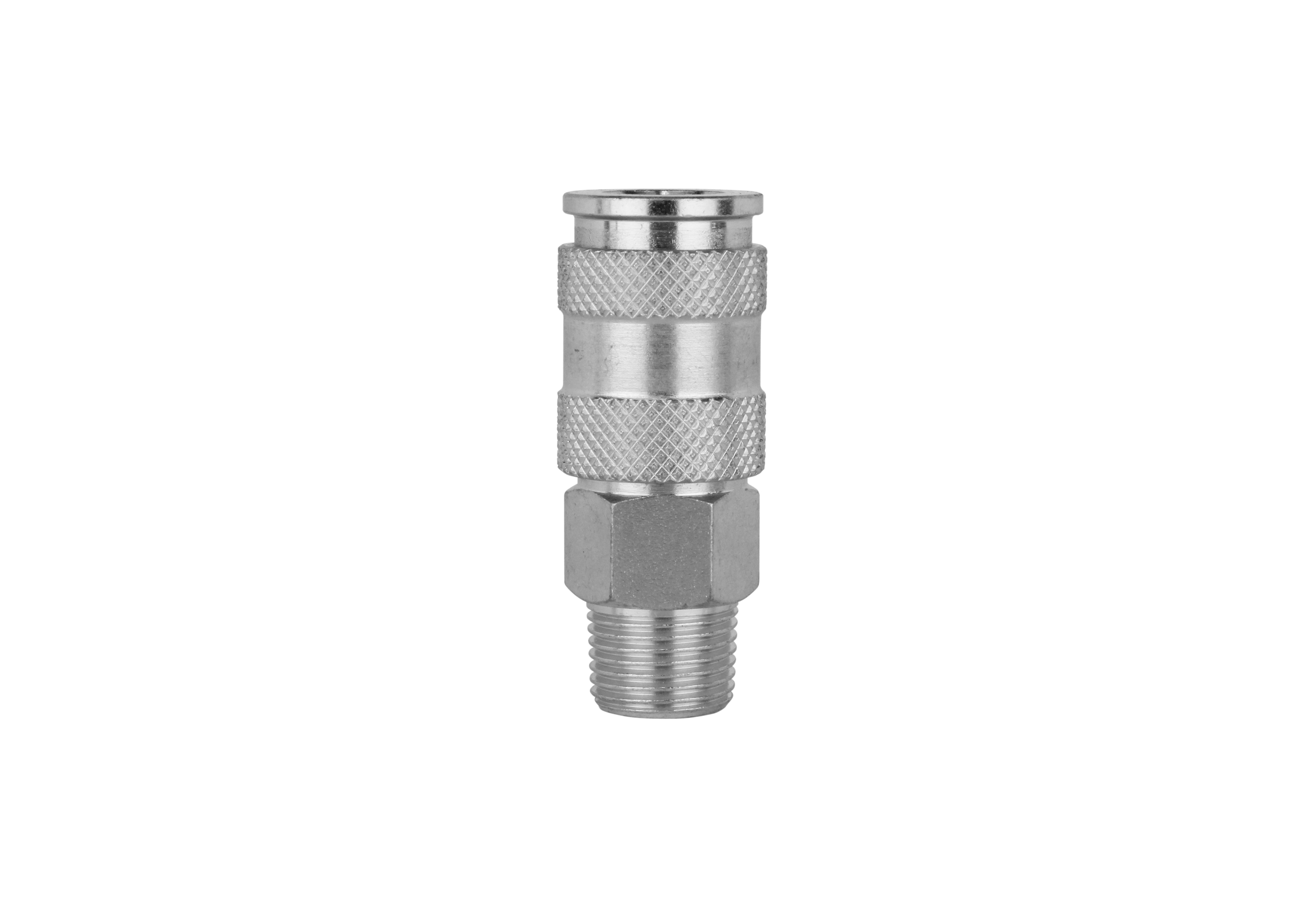 S-767ST - Milton® 3/8" MNPT High Flow (V-Style) Quick-Connect Steel Coupler (Sold Individually)
