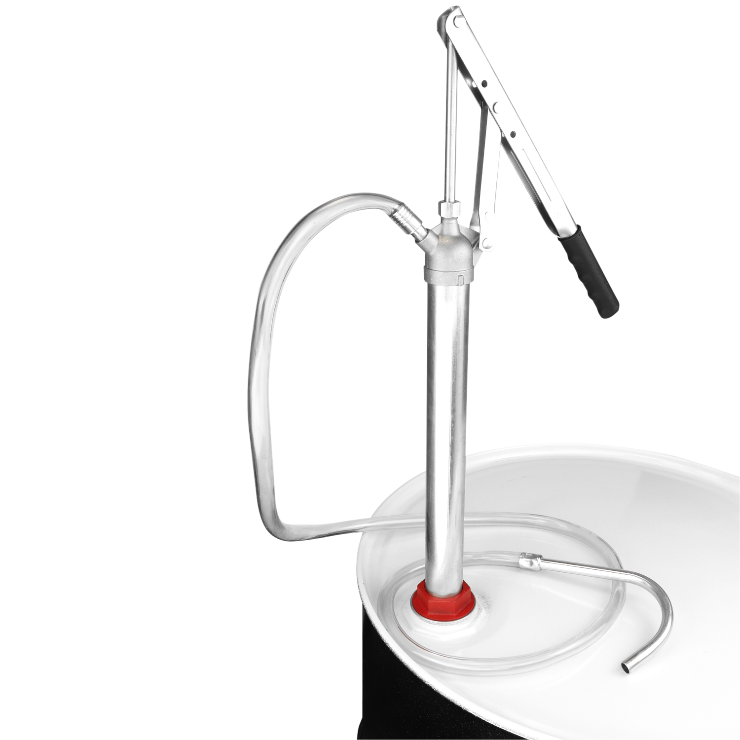 Plastic bucket pump designed to fit many 5 gallon pails