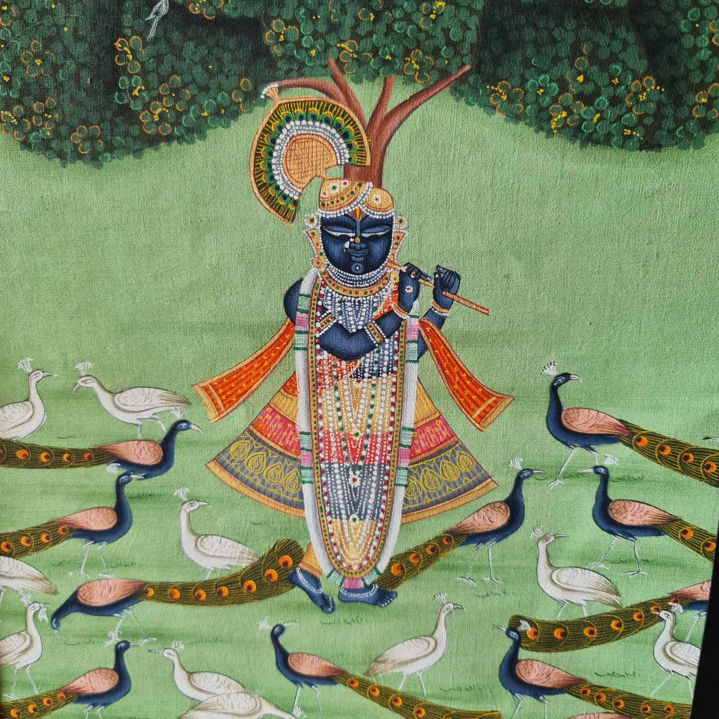 Pichwai Krishna Mor Painting
