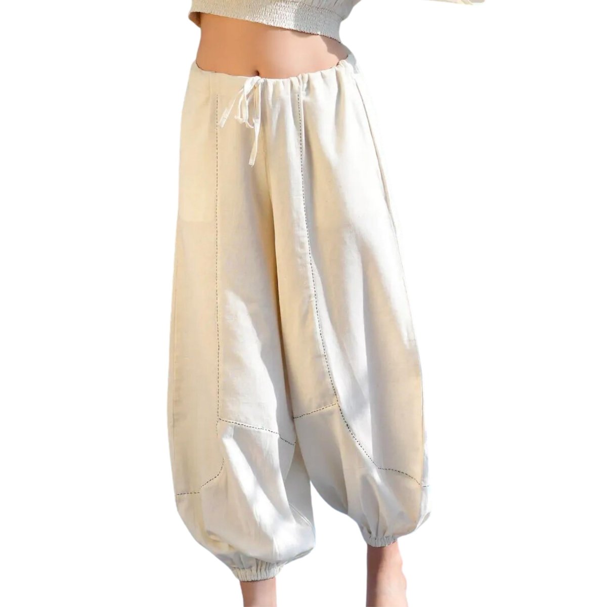 Buy Retro Wide Leg Harem Pants Cotton Linen Baggy Long Pants #TX4,Army  Green,XL at Amazon.in