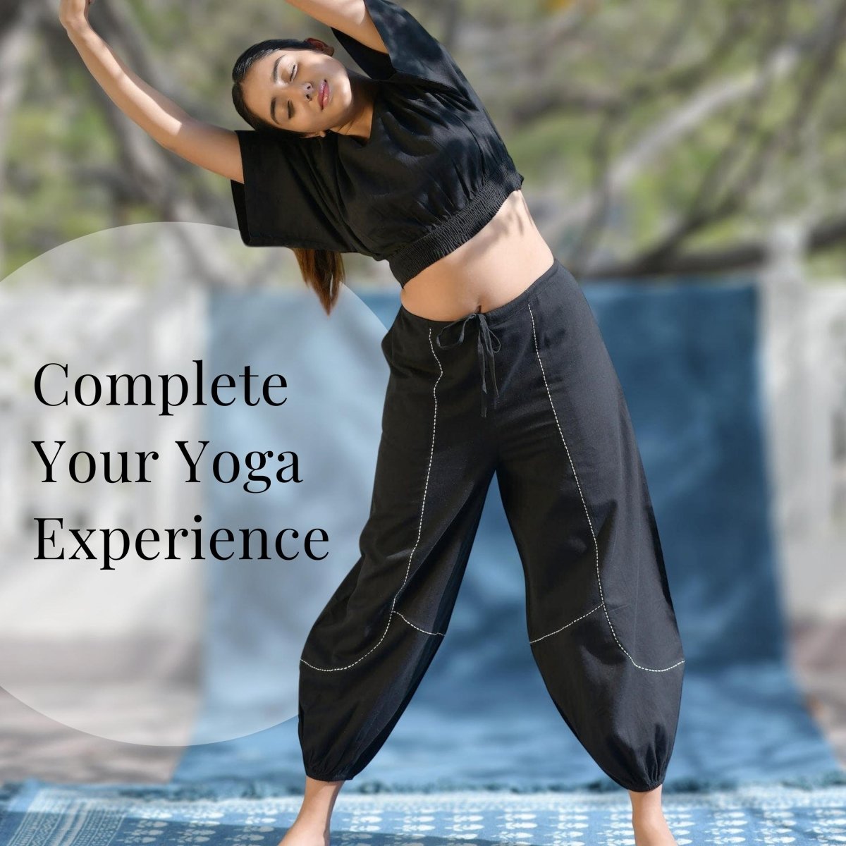 Black Harem Pants for Women  100% Cotton Yoga Harem Pants with