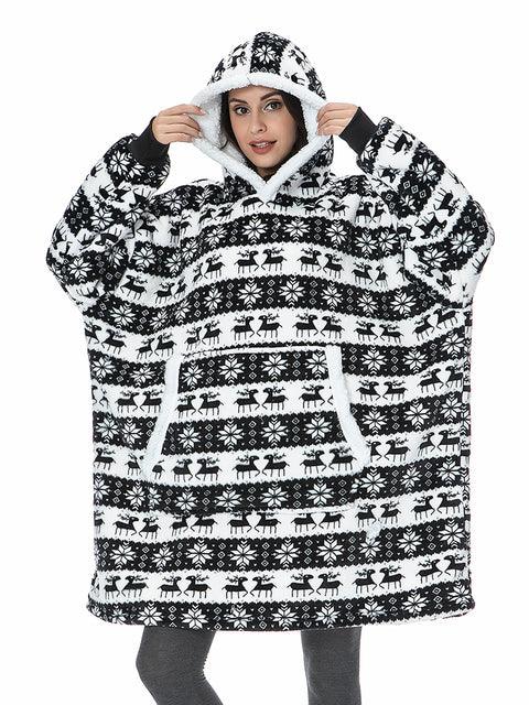Oversized Hoodies Sweatshirt Women Winter Hoodies Fleece Giant TV Blanket With Sleeves Pullover Oversize Women Hoody Sweatshirts - SheeshWholesale 