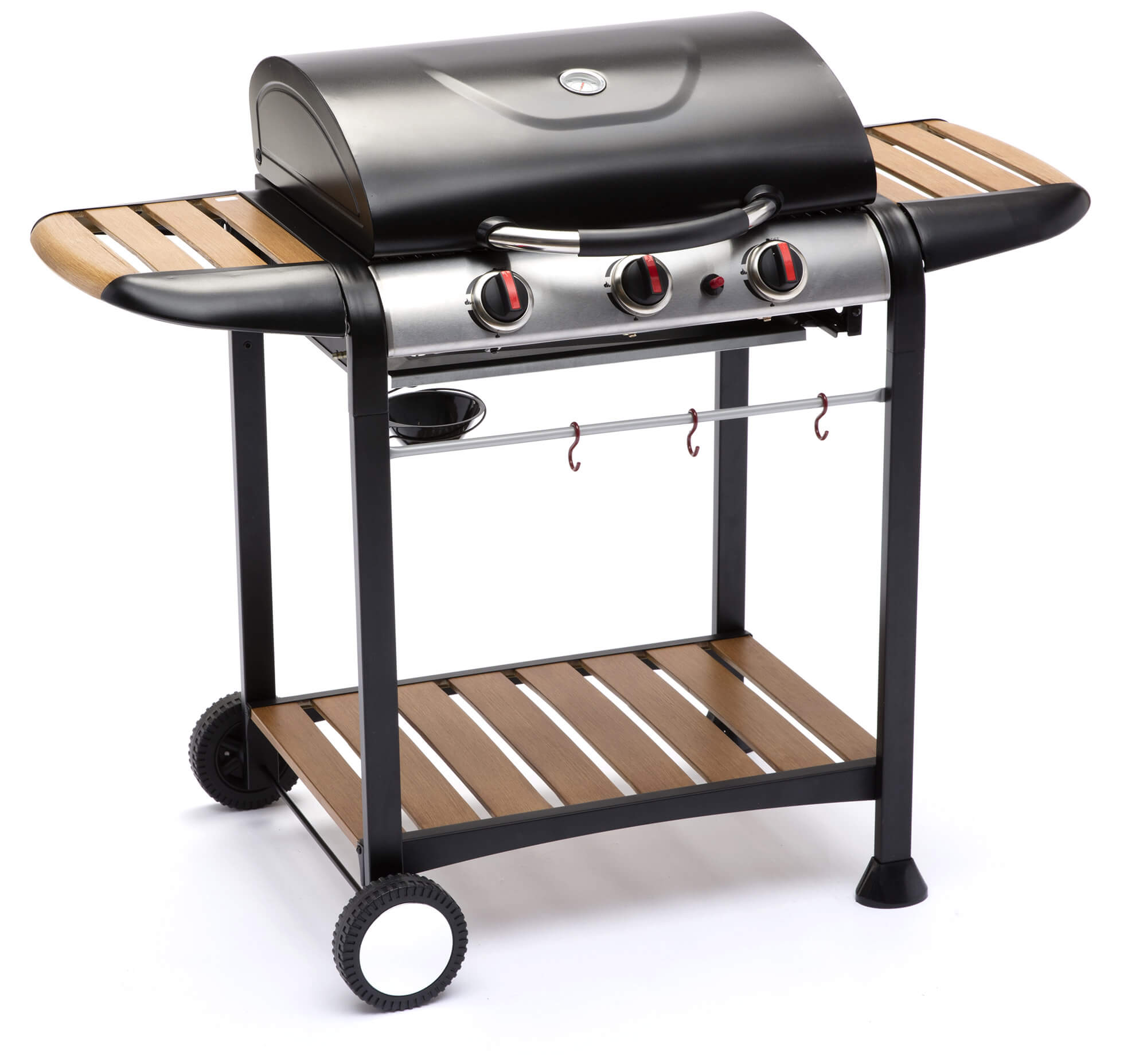 giordanoshop barbecue a gas gpl 3 fuochi 122x57x98 cm in acciaio nero donna