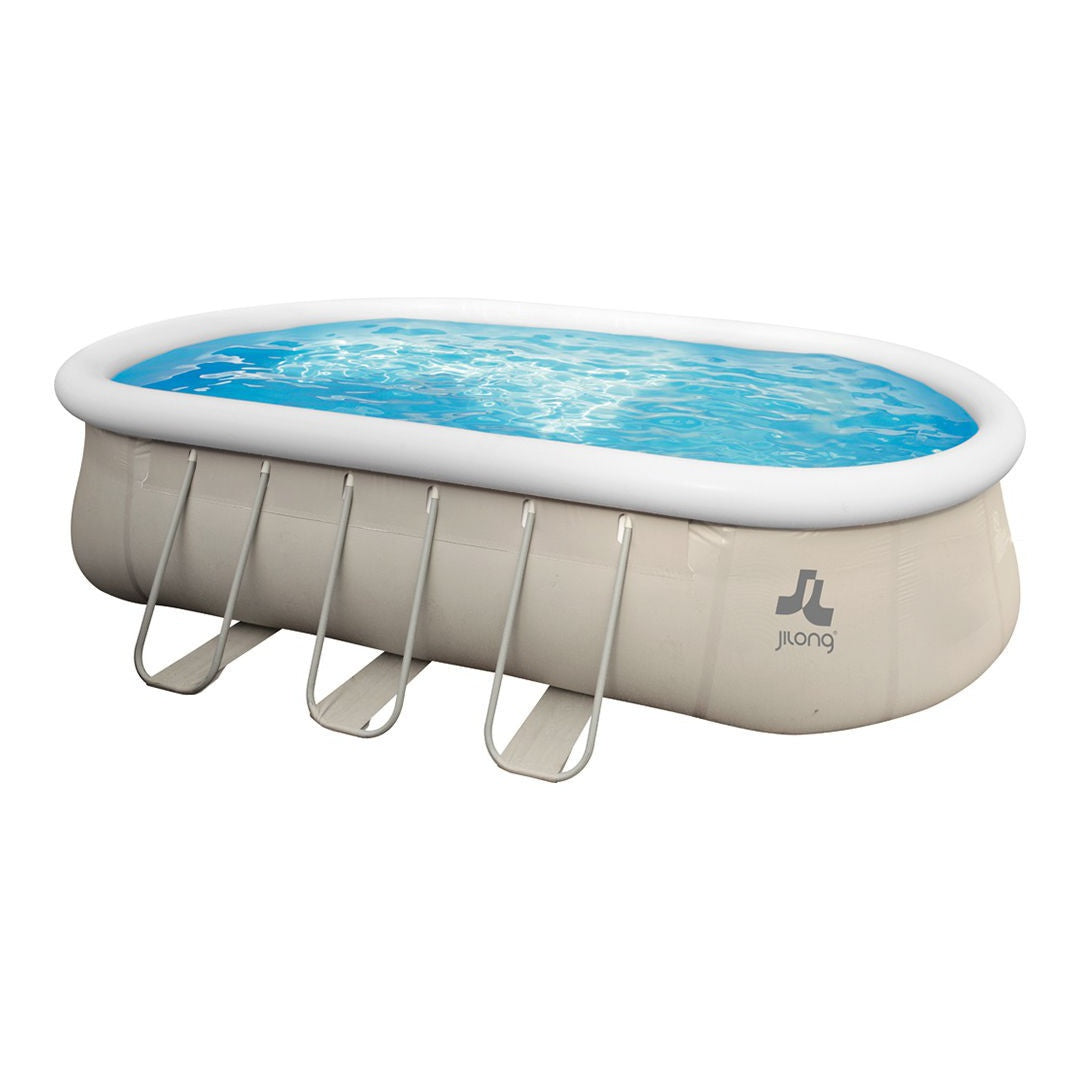 jilong piscina fuori terra ovale 540x304x106cm grigia