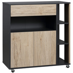 Mobiletto Carrello da Cucina 107,5x48x89 cm con Ruote in Legno MDF