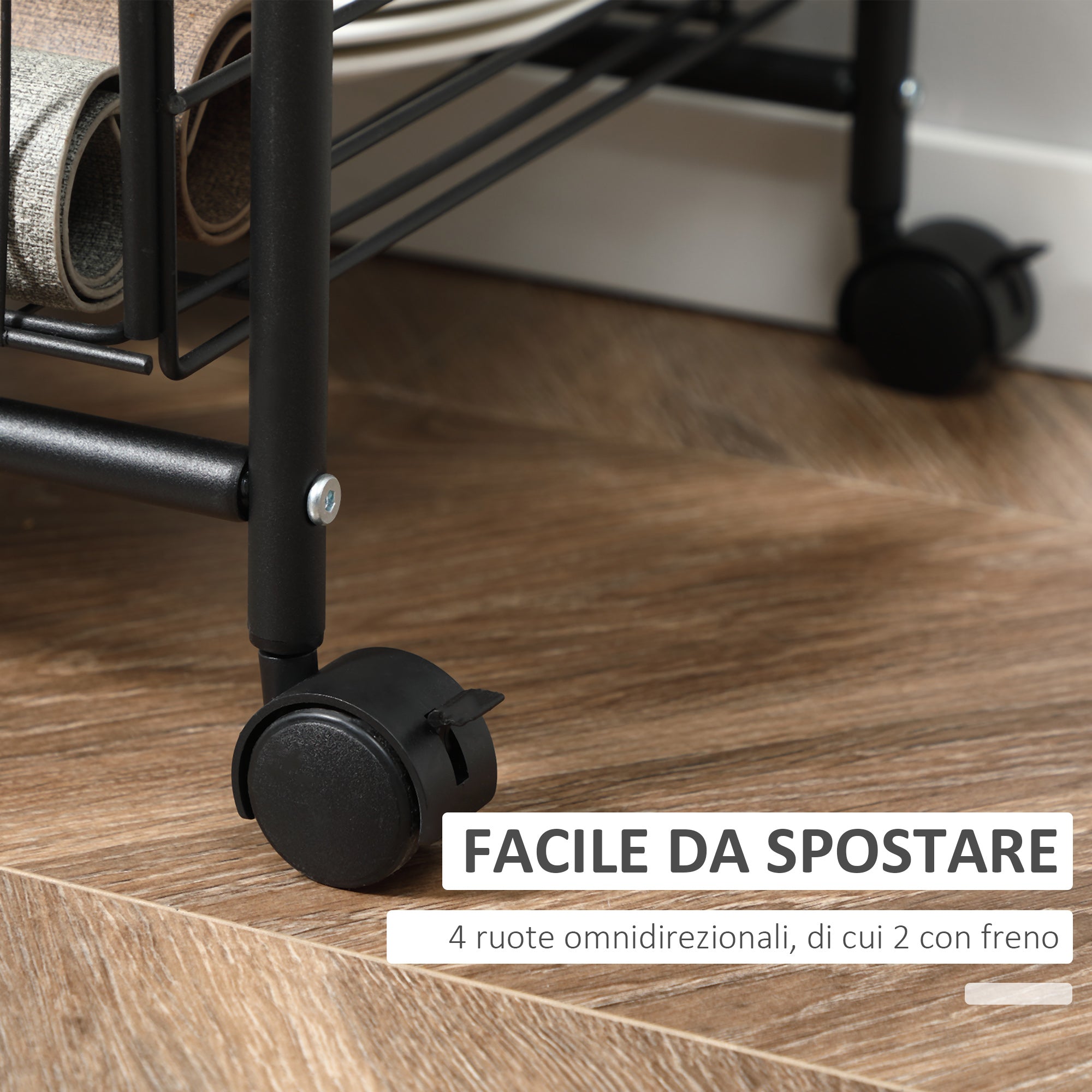 Carrello da Cucina Portavivande con Cassetto 65x39x80 cm Ripiani e  Armadietto in Legno Acciaio e Vetro – acquista su Giordano Shop