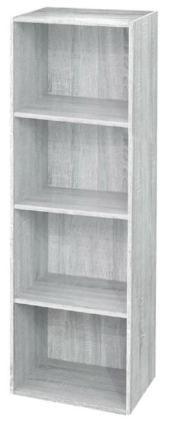 Libreria da terra con 4 ripiani 73X24X170 in mdf marrone e