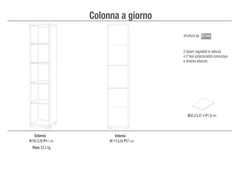 Homcom Libreria da Muro Moderna 5 Ripiani in Legno Bianco e Nero,  60x24x1184.5cm