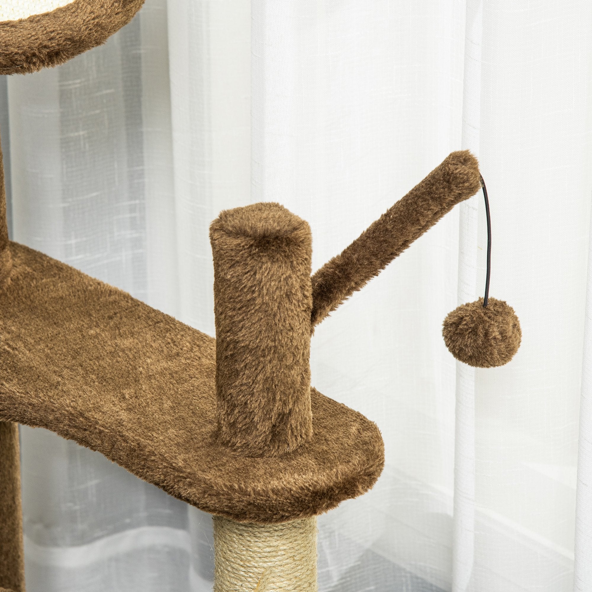 Albero Tiragraffi per Gatti 48x48x87 cm in Corda Sisal Rivestimento in  Peluche 7438648894539