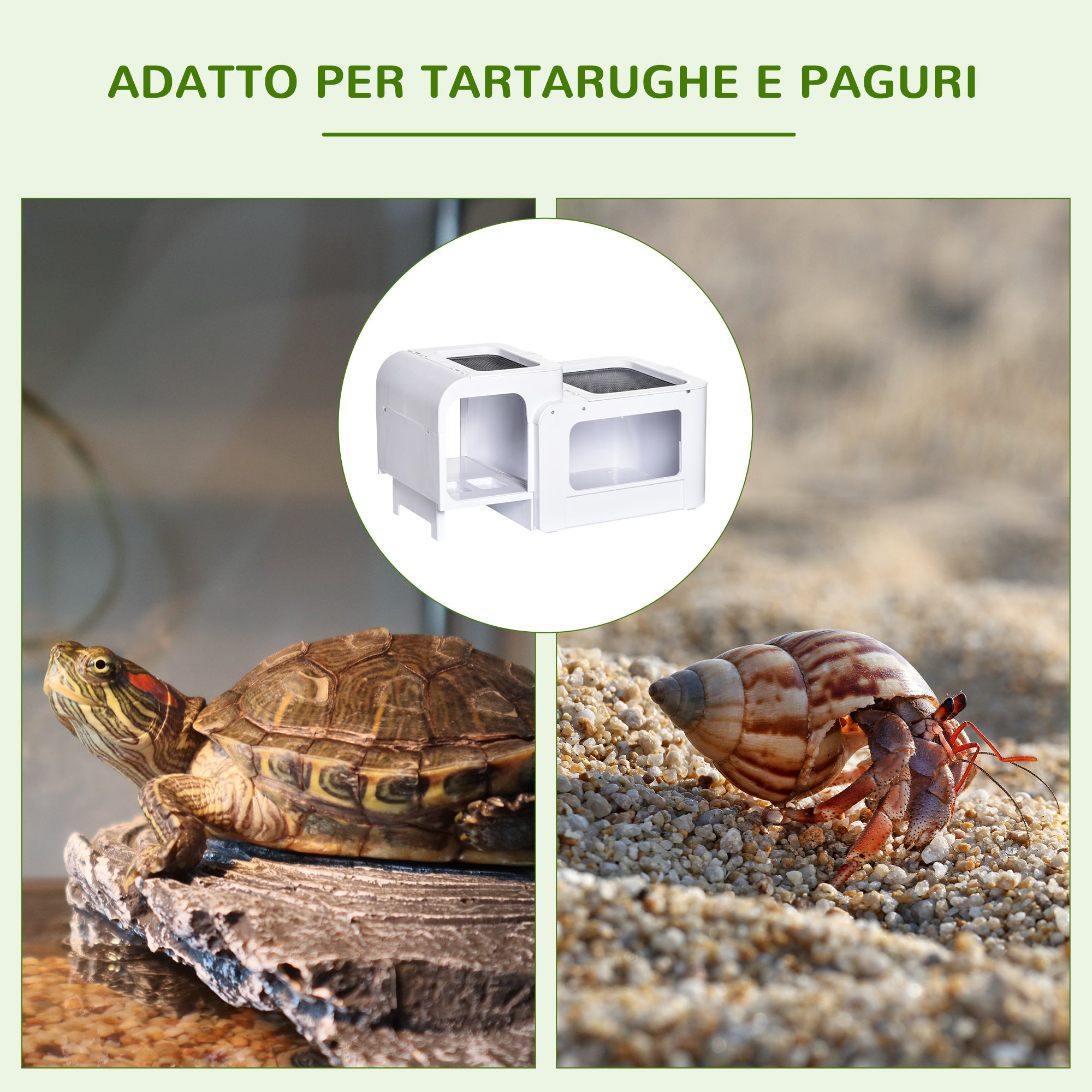 Terrario per Tartarughe di Terra 60x40x40,5 cm con Termometro 18-34° Nero –  acquista su Giordano Shop