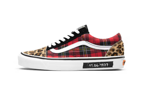 Customized Cheetah print Vans design