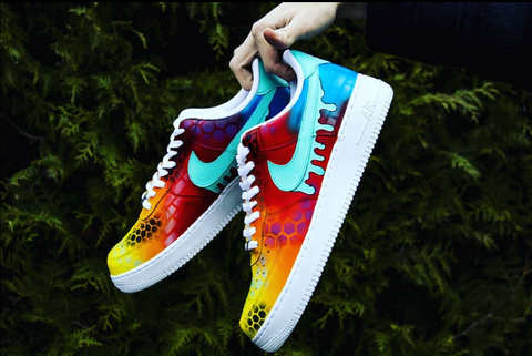 custom nike air force colorful dripping design