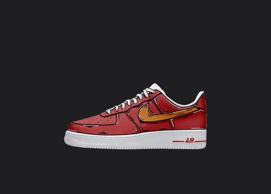 Red Nike Air Force 1 customsred & white Nike Air Force ones 