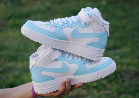 custom nike air force 1 high baby blue