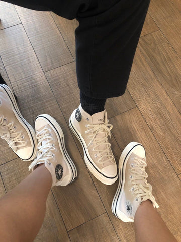 Couples matching converse high top sneakers