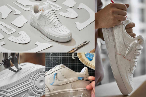 how to customize nike air force 1 sneakers. Sewing painting and patching custom nike af1 sneakers