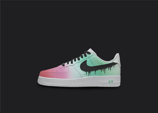 Pink Dripping Custom Nike Air Force 1 Sneakers. BRAND NEW!!!