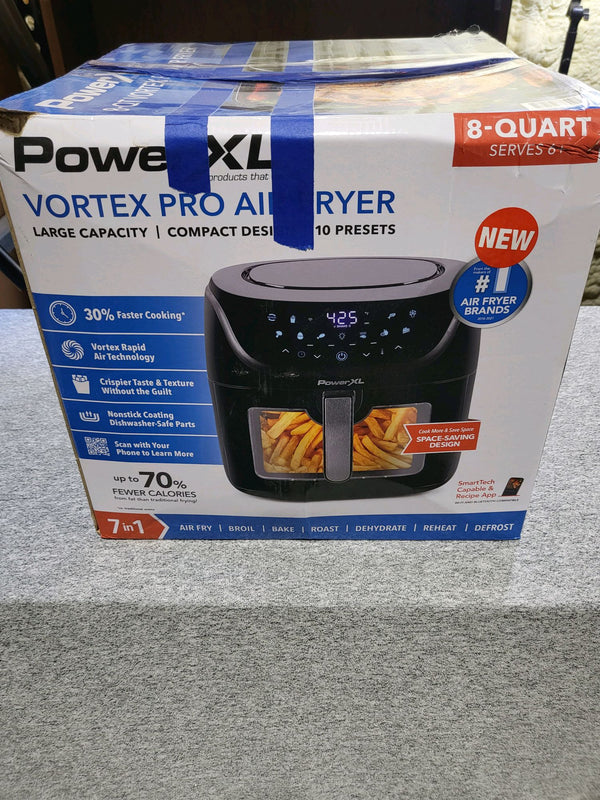 PowerXL Vortex Pro Air Fryer 8qt - Black 8 qt