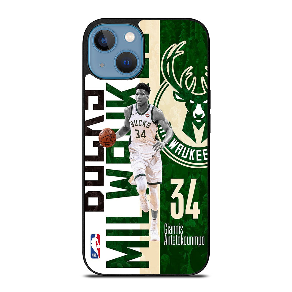 34 Giannis Antetokounmpo Milwaukee Bucks Mvp 2022 Iphone 13 Hoesje Cc-70021-0