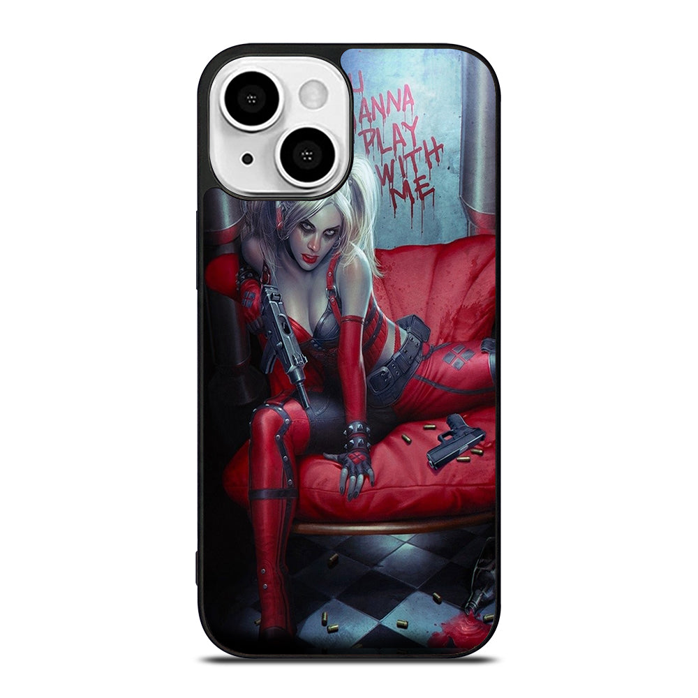 You Wanna Play With Me Harley Quinn Iphone 13 Mini Hoesje Cc-9281-0