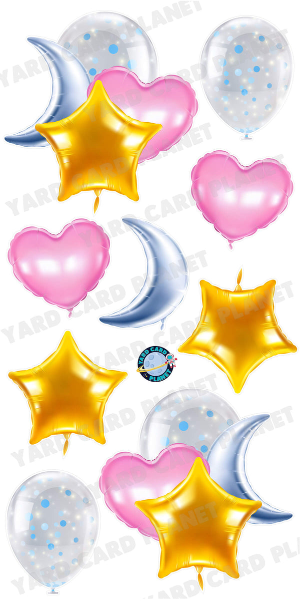 Elegant Colorful Metallic Happy Birthday Balloon Bouquets Yard Card Se