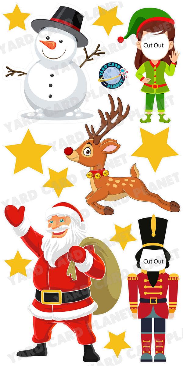 Frosted Christmas Tree EZ Quick Set and Yard Card Flair Set