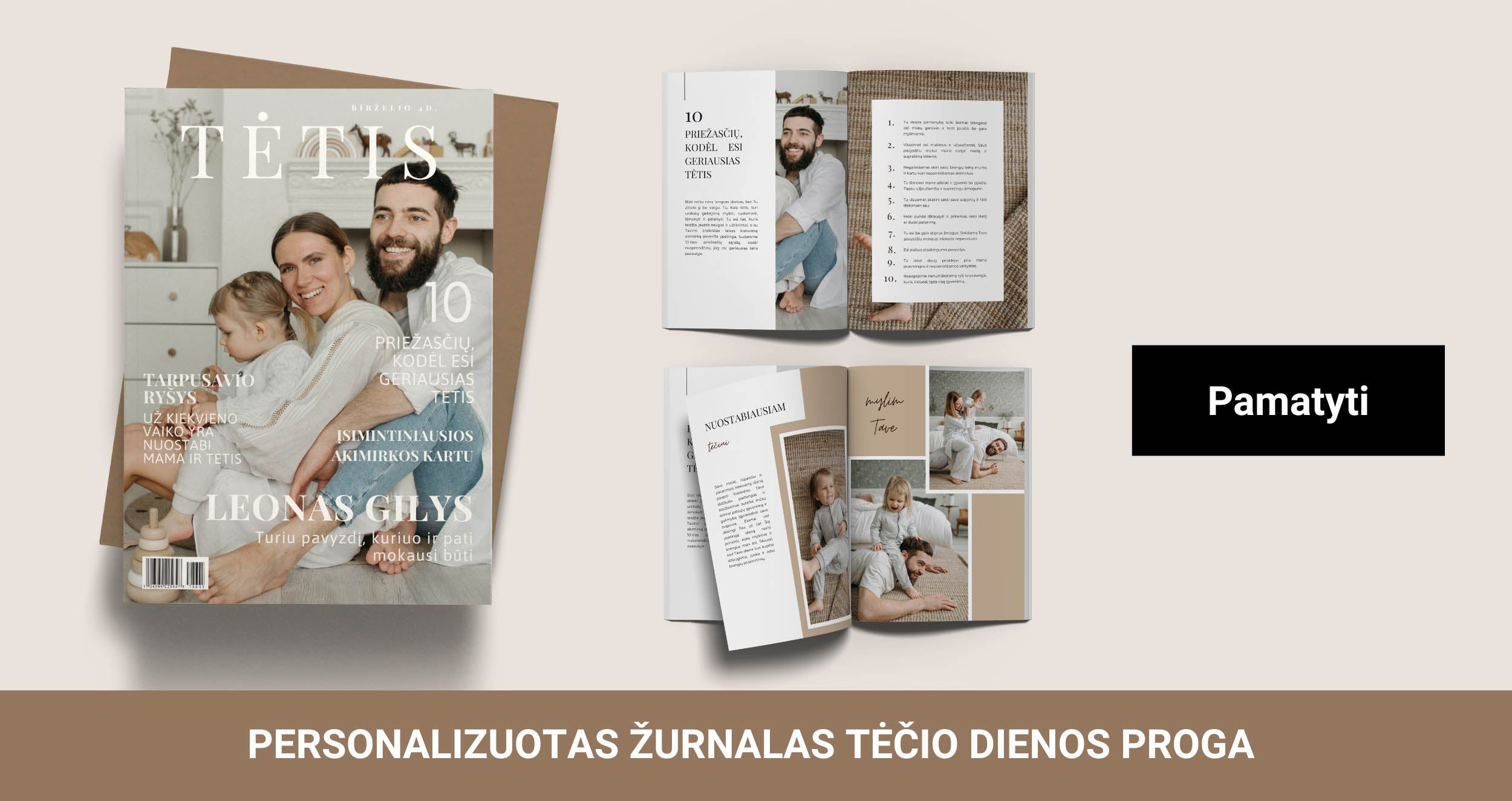 Dovana tėčiui. Dovana tėčio dienos proga. Personalizuotas žurnalas