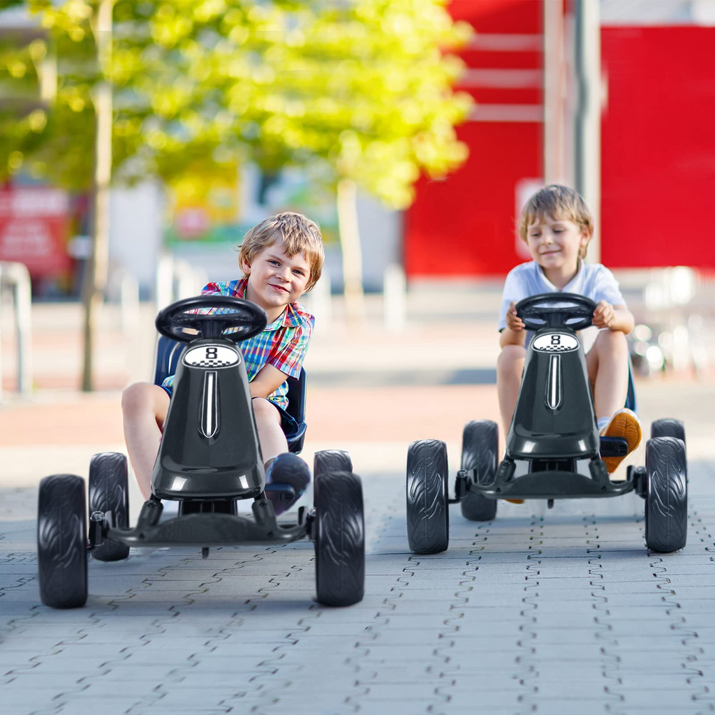 Aosom Kids Ride On Bike Outdoor Toy Pedal Powered Go Kart 4 Wheels Racer  Car