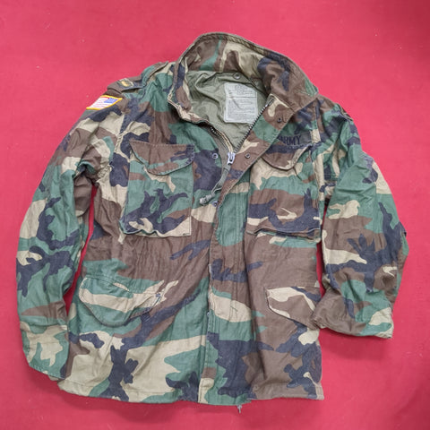 VINTAGE Small X-Short BDU Woodland Cold Weather Field Jacket Coat