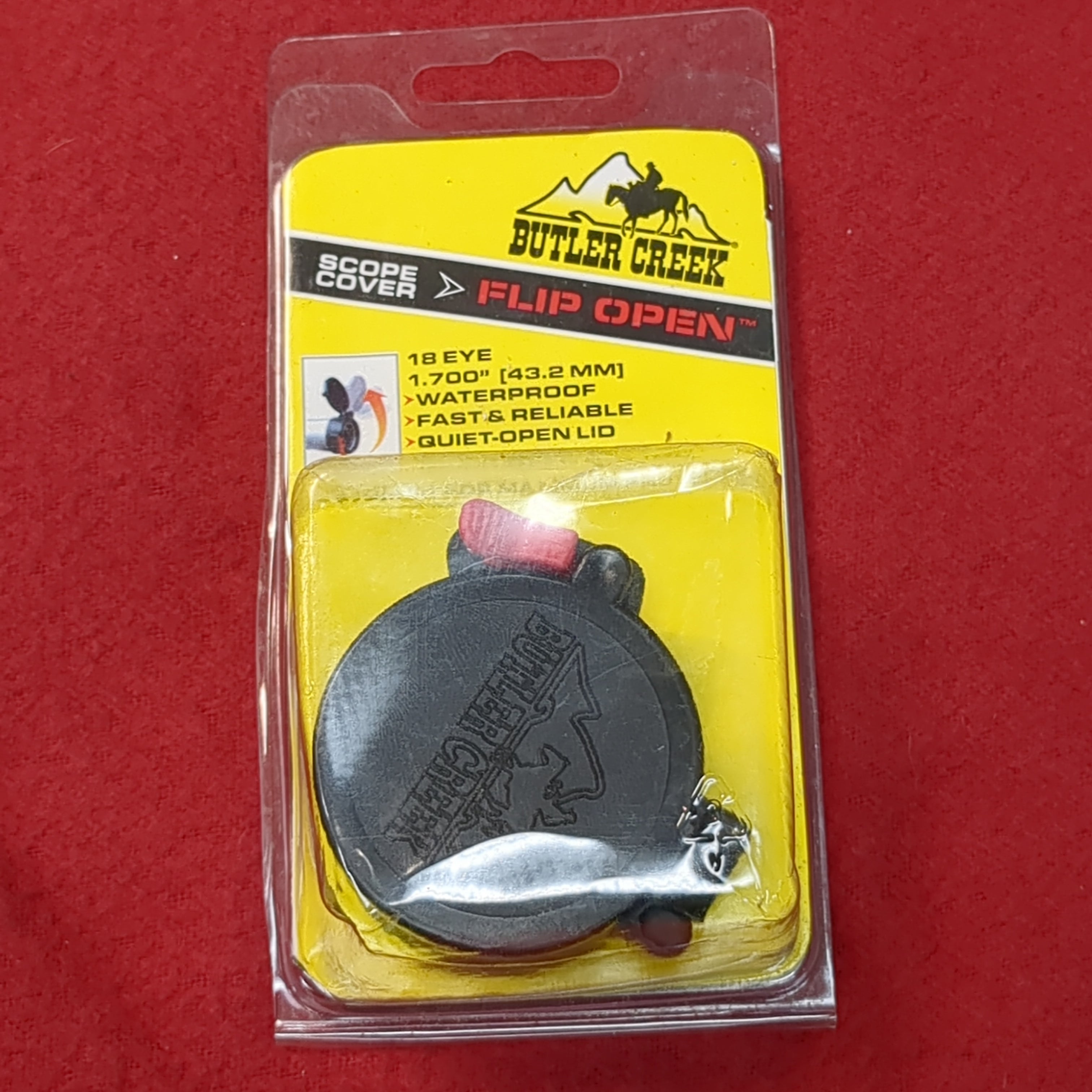 NOS Butler Creek Flip-Open Scope Cover; 18 EYE; 1.700"-43.2mm; (hc05-MAR02)