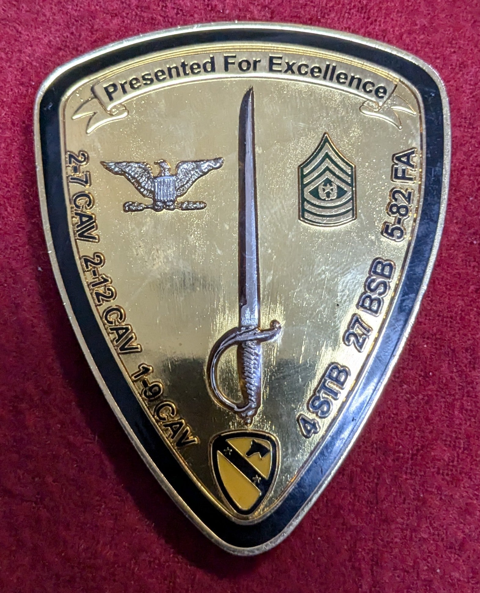 Challenge Coin 1st Cavalry Division 4th BCT Commander & CSM (chcc-25APR143)
