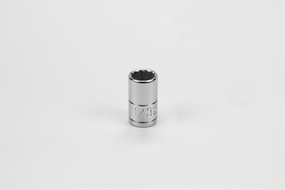 11/32" 1/4" Drive 12 Point Fractional Standard Chrome Socket