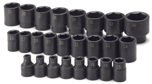Wright Tool 223 1/4 Drive 6 Point Standard and Deep Socket Set (23-Piece)