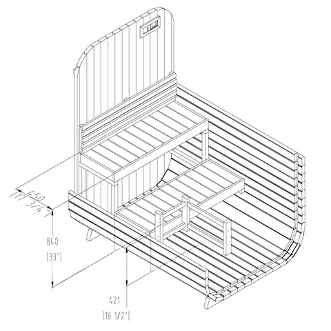 Internal Measurements Compact Cube Sauna