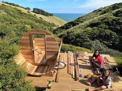 Cedar Spring Recreation sauna being built in Raglan New Zealand 