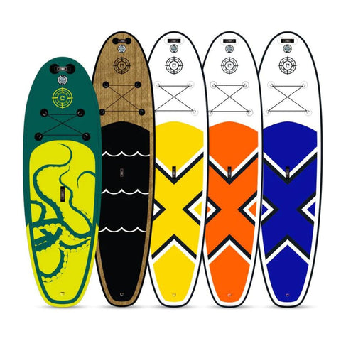 Variety of colors and styles of paddleboards