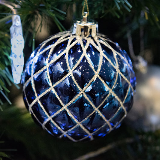 Blue, White and Silver Ball Ornaments, 62PC