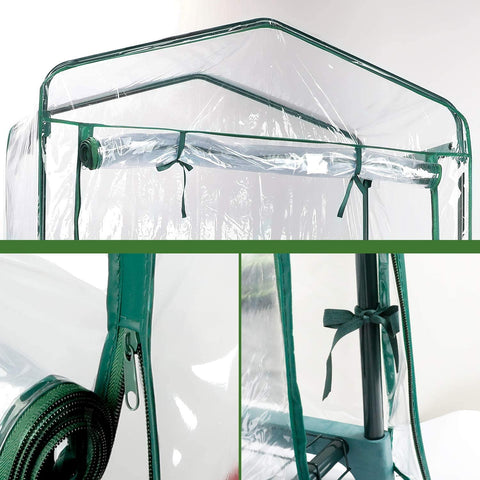 Worth® 5 Tier Mini Sturdy Portable Greenhouse with Gardening Metal Shelves and Cover Porch Green House for Growing Plants Flowers 75'' H x 27'' L x 19'' W