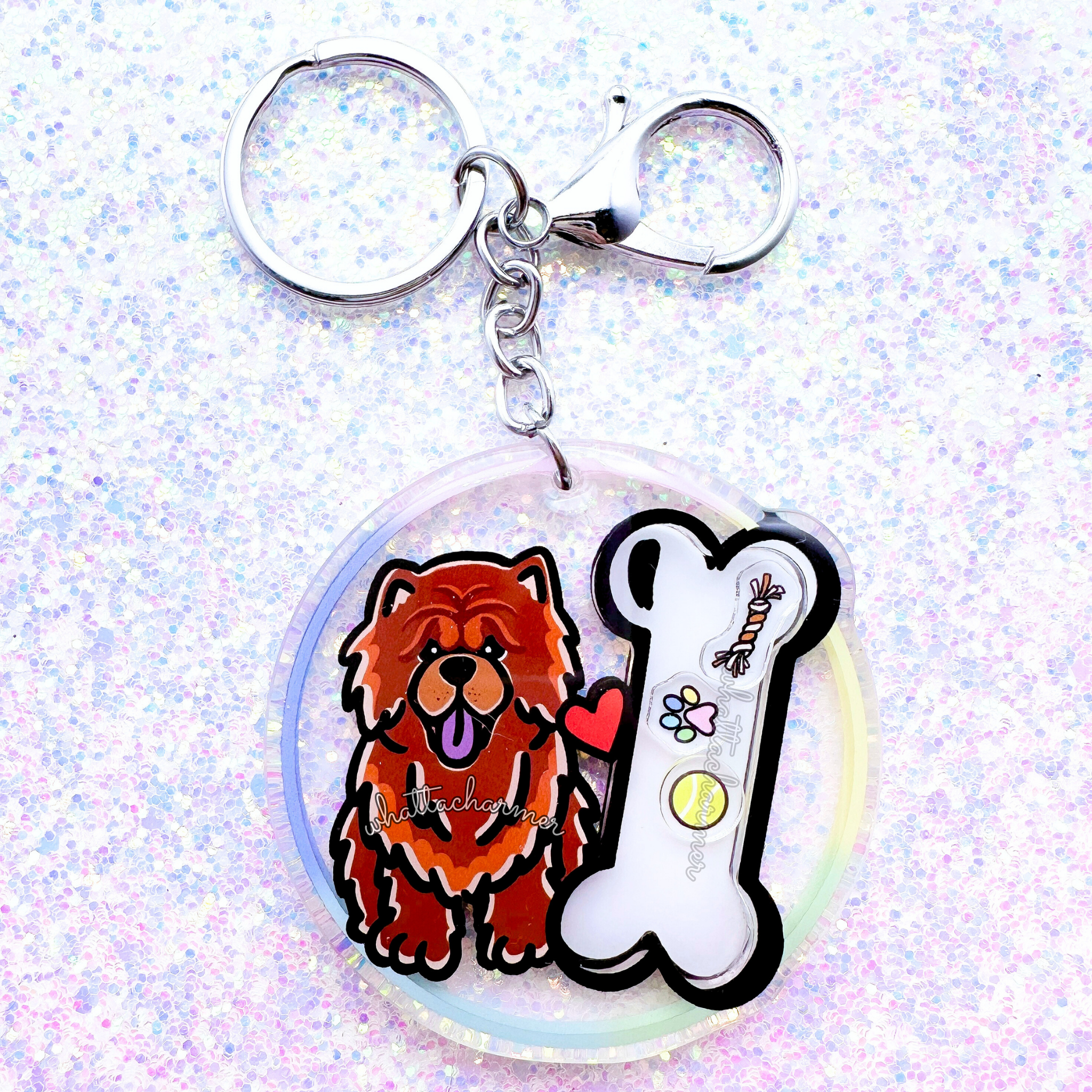 Cinnamon Chow Chow Shaker Keychain