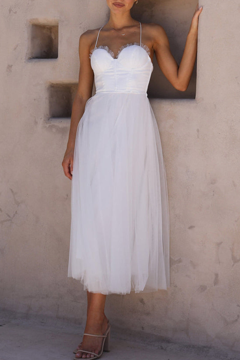 Sweet Elegant Solid Solid Color V Neck Princess Dresses – flornana