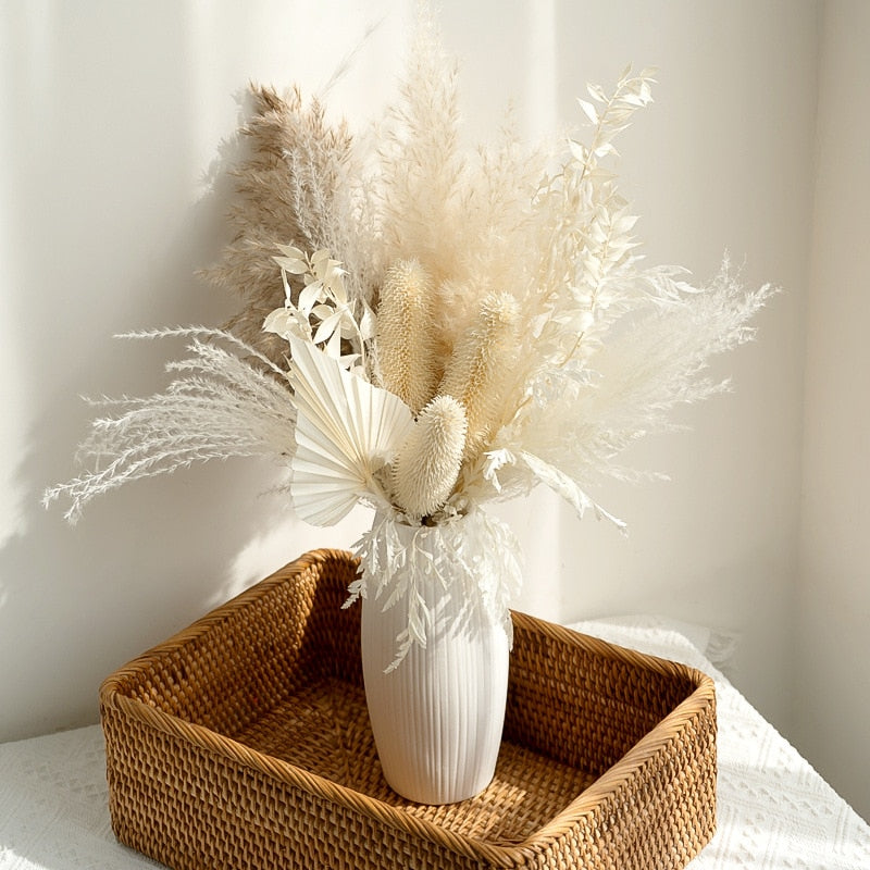 Bouquet de fleurs séchées blanches – ecozyom