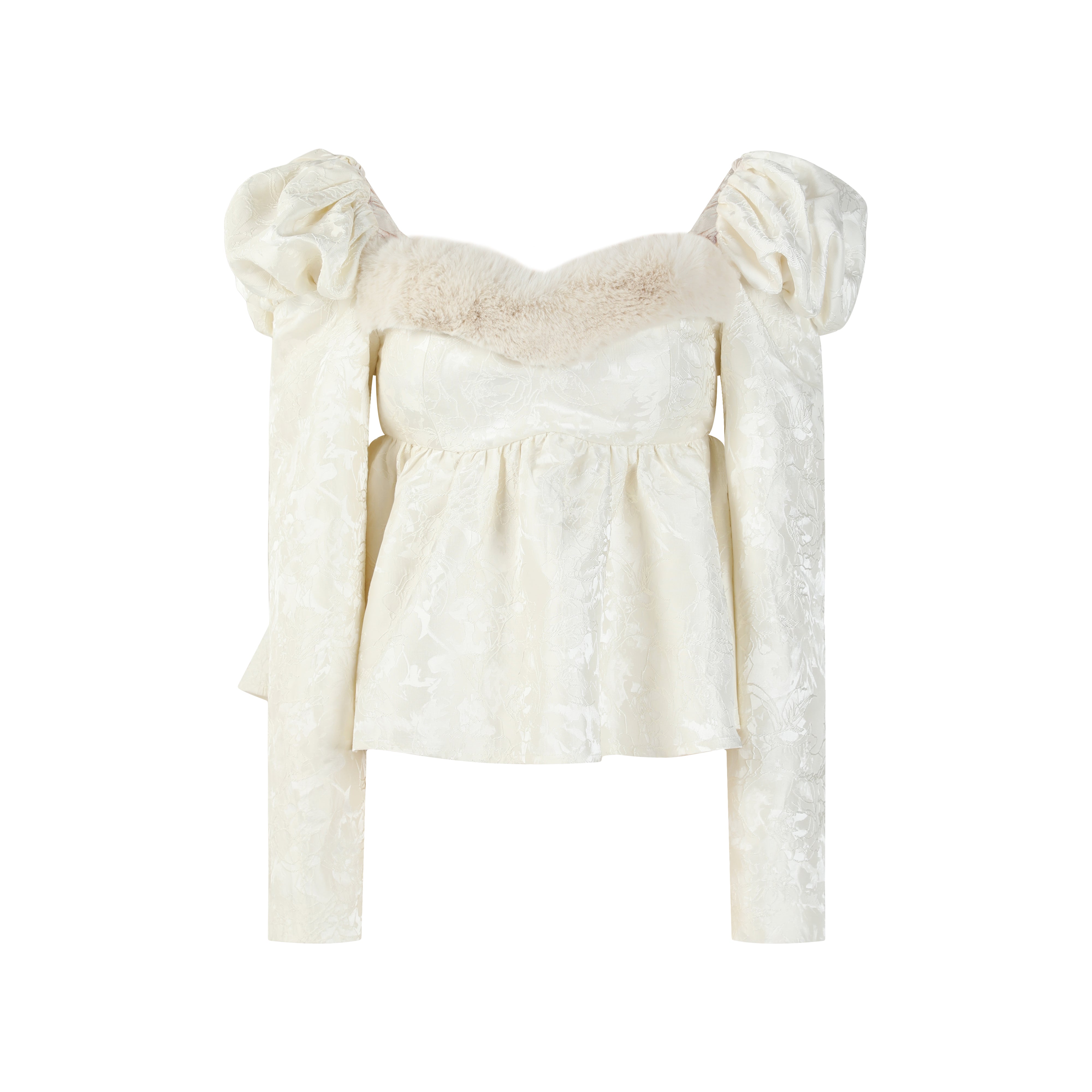 Madison Faux Fur Ruffle Bodice Top - LEDAIR product image