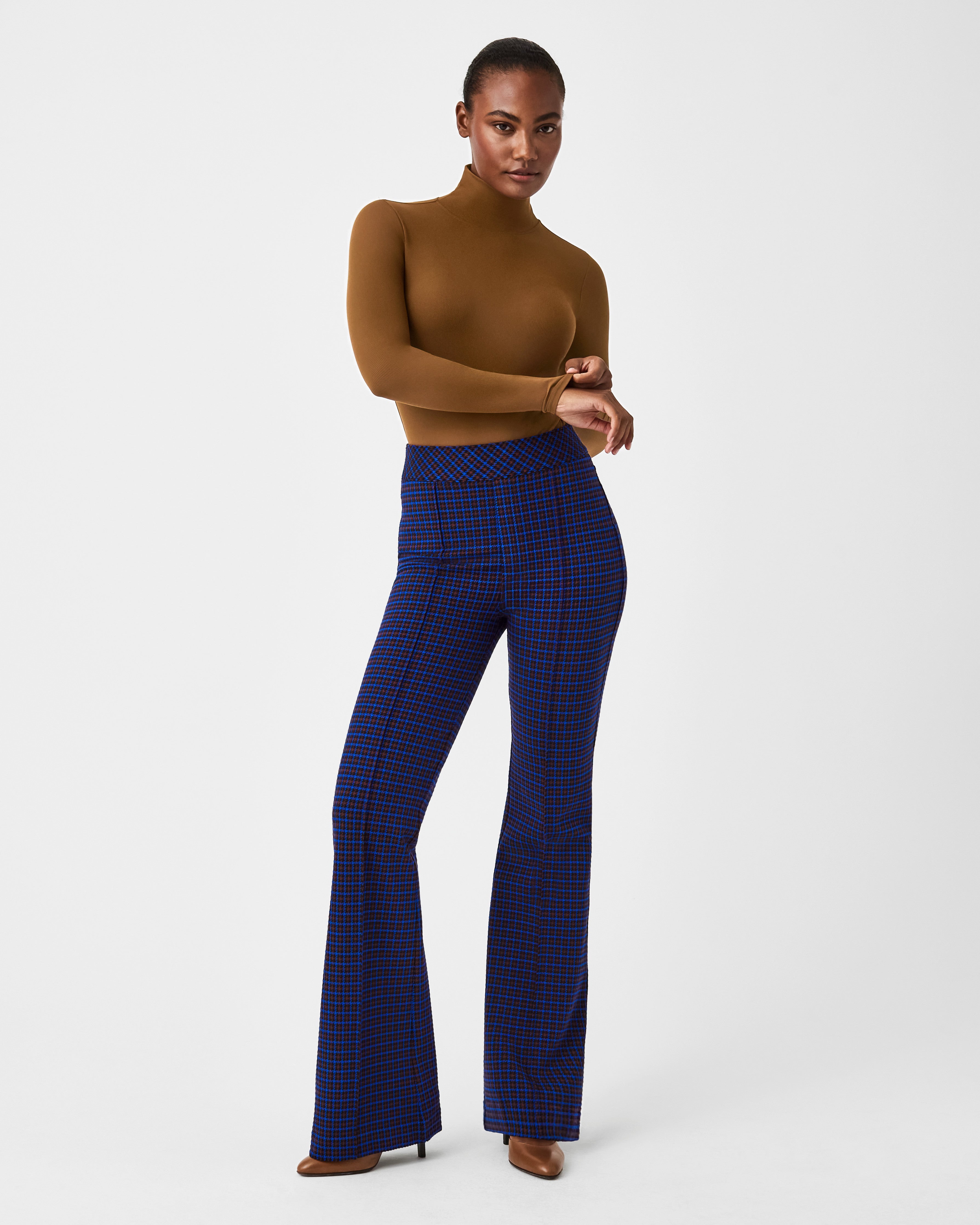 Image of The Perfect Pant, Hi-Rise Flare in Houndstooth Jacquard