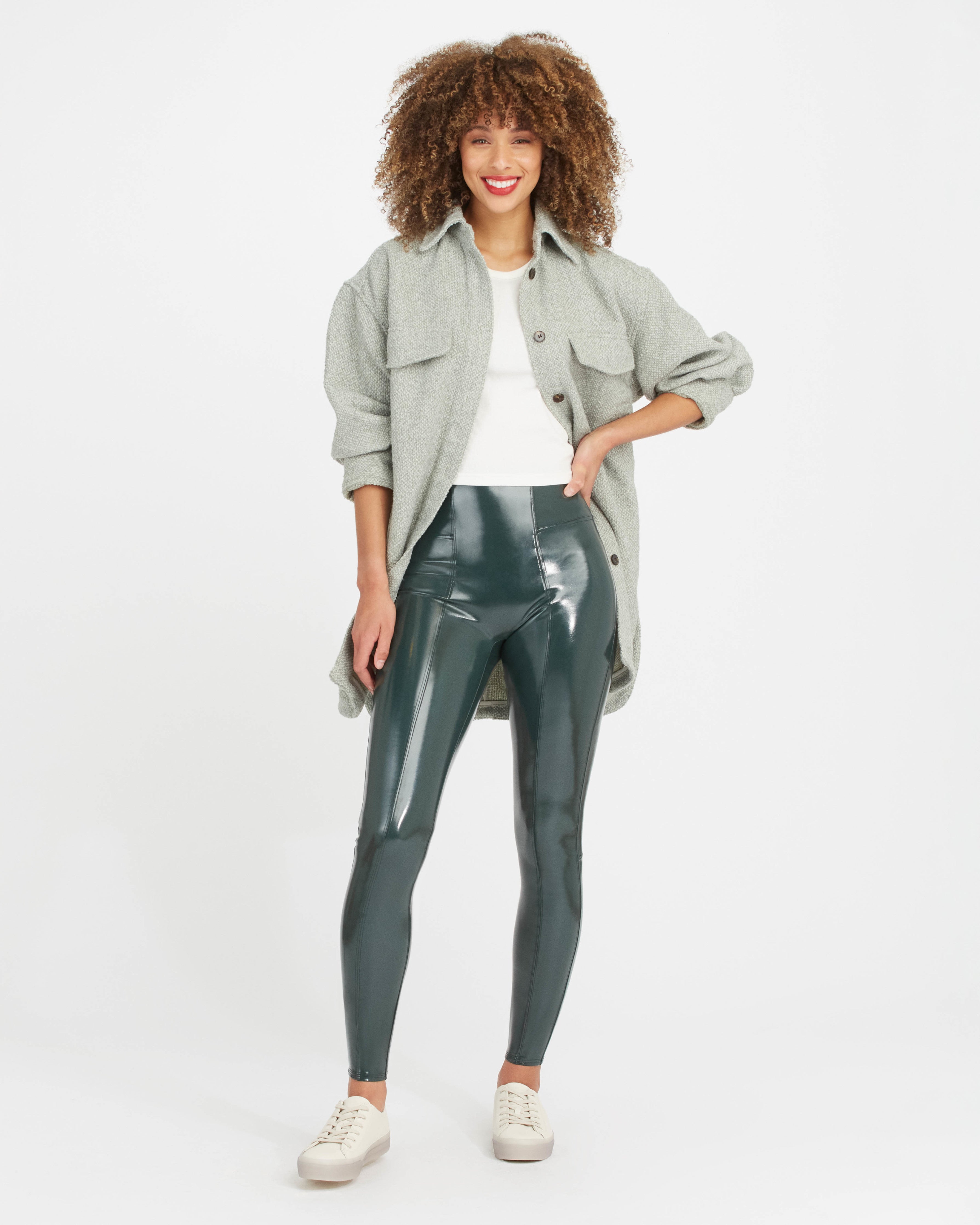 Image of Spanx Women's Faux Patent Leather Leggings